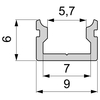Light Impressions Reprofil U-profil plochý AU-01-05 stříbrná mat elox 2000 mm 970081