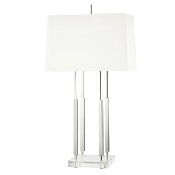 HUDSON VALLEY stolní lampa RHINEBECK mosaz/textil nikl/bílá E27 1x40W L1057-PN-CE
