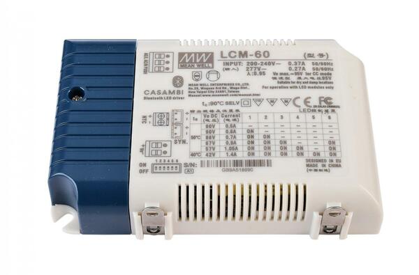 Meanwell LED-napájení DIM, Multi CC, LCM-60BLE / Casambi + Push konstantní proud 500/600/700/900/1050/1400 mA IP20 stmívatelné 2-90V DC 60,30 W 862245
