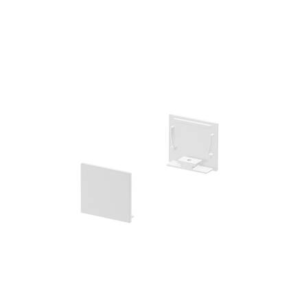 BIG WHITE KONCOVÉ KRYTY, na GRAZIA 20 profil k montáži na stěnu standard, 2 kusy, ploché provedení, bílé 1000566