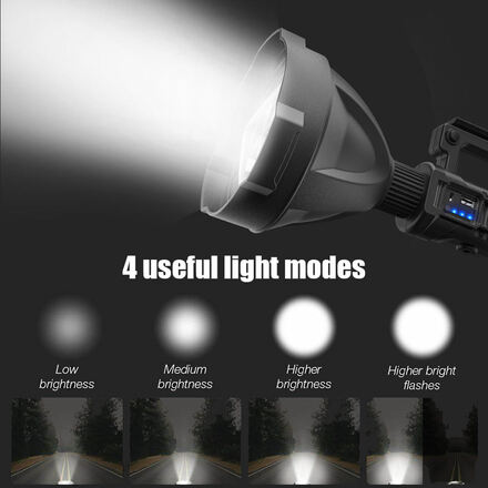 Solight LED ruční svítilna nabíjecí s power bankem, 800lm, Li-Ion, USB WN44