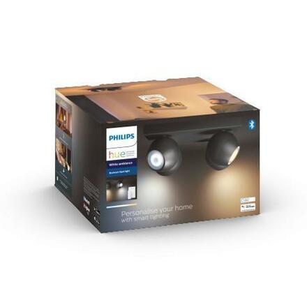 Philips HUE WA Buckram bodové LED svítidlo 4x GU10 5W 350lm 2200-6500K IP20, černé + ovladač