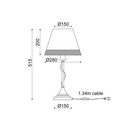 ACA Lighting Textile stolní svítidlo EG167281TBW