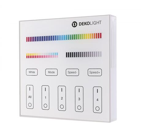 Deko-Light RF-smart, dálkové ovladání na zeď, bílá, 4 zóny, Single/CCT/RGB/RGBW/RGB+CCT 843513