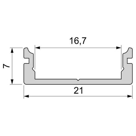 Light Impressions Reprofil U-profil plochý AU-01-15 stříbrná mat elox 1000 mm 970060