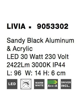 NOVA LUCE nástěnné svítidlo nad obrazy a zrcadla LIVIA černý hliník a akryl LED 30W 230V 3000K IP44 9053302
