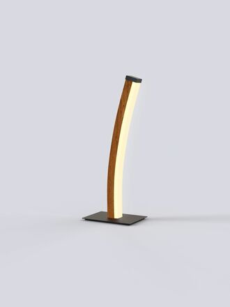 WOFI Stolní lampa Bologna 1x 10W LED 1050lm 3000K černá + dřevo 8020-106