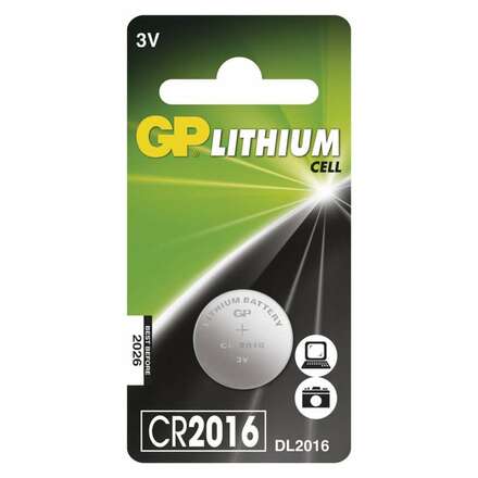 GP Lithiová knoflíková baterie GP CR2016, blistr 1042201611