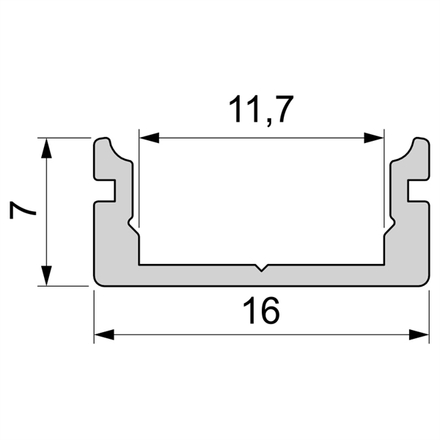 Light Impressions Reprofil U-profil plochý AU-01-10 stříbrná mat elox 4000 mm 970029