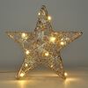 Solight vánoční hvězda glitter, zlatá, kovová, 14x LED, 2x AA 1V240