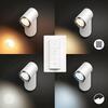 Hue White Ambiance Bodové koupelnové svítidlo Philips Adore BT 8719514340855 LED GU10 1x5W 350lm 2200-6500K IP44 230V, bílé s dálkovým ovladačem a Bluetooth