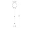ACA Lighting Garden lantern venkovní stojanové svítidlo PLGM5B