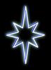 LED světelná hvězda na VO, 45x70 cm, ledově bílá