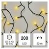 EMOS LED vánoční cherry řetěz – kuličky, 20 m, venkovní i vnitřní, teplá bílá, časovač D5AW03
