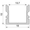 Light Impressions Reprofil U-profil vysoký AU-02-12 stříbrná mat elox 1000 mm 970140