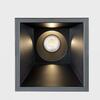 KOHL-Lighting NOON SQ ASYMETRIC zapuštěné svítidlo s rámečkem 93x93 mm černá 38° 5 W  CRI 80 3000K DALI