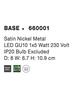NOVA LUCE bodové svítidlo BASE nikl satén kov GU10 1x5W IP20 bez žárovky 660001