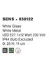 Nova Luce Stylové stropní svítidlo Sens s vyšším stupněm krytí - 1 x 60 W, bílá / bílý kov NV 838122
