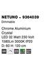 NOVA LUCE závěsné svítidlo NETUNO chromovaný hliník křišťál LED 32W 230V 3000K IP20 stmívatelné 9364039