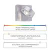 PAUL NEUHAUS LED nástěnné svítidlo Q-MIA v barvě oceli s nastavitelnou barvou světla Smart Home ZigBee RGB+3000-5000K