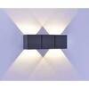 PAUL NEUHAUS LED venkovní nástěnné svítidlo antracit s teple bílou barvou světla, nastavitelné spoty, ochrana proti stříkající vodě 2700K