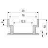 Light Impressions Reprofil IP-profil, U-plochý AU-04-12 stříbrná elox 2000 mm 970723