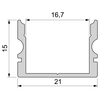 Light Impressions Reprofil U-profil vysoký AU-02-15 stříbrná mat elox 2000 mm 970161