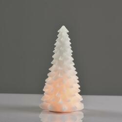 ACA Lighting bílá vánoční svíčka ve tvaru stromu, 1 LED na baterie 3xAAA, WW, IP20, pr.13.5X23.5cm X0711119
