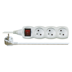 EMOS Prodlužovací kabel s vypínačem – 3 zásuvky, 1,2m, bílý P1311