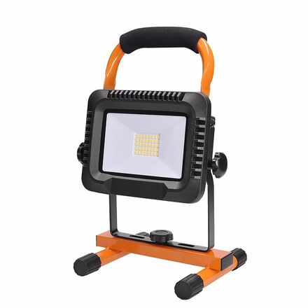 Solight LED reflektor 20W, přenosný, nabíjecí, 1600lm, oranžovo-černý WM-20W-DE
