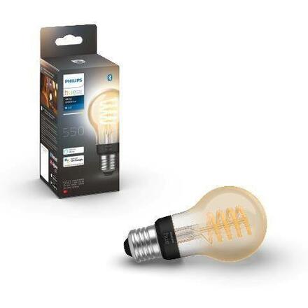 Hue Bluetooth LED White Ambiance filamentová žárovka Philips 8719514301429 E27 A60 7W 550lm 2200-4500K černá, stmívatelná
