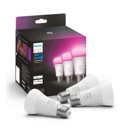 Hue Bluetooth LED White and Color Ambiance set 3ks žárovek Philips 8719514328389 E27 A60 3x6,5W 3x800lm 2000-6500K RGB bílé stmívatelné