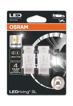 OSRAM LED P27/7W 3157DYP-02B AMBER 12V 1,7W W2.5x16q