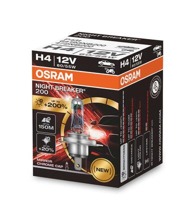 OSRAM H4 12V 60/55W P43t NIGHT BREAKER 200 +200% 1ks 64193NB200