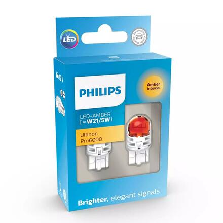 Philips LED W21/5W 12V 2.5/0.5W Ultinon Pro6000 SI Amber Intense 2ks 11066AU60X2
