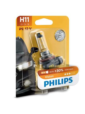 Philips H11 12V 55W PGJ19-2 Vision + 30% 1ks blistr 12362PRB1