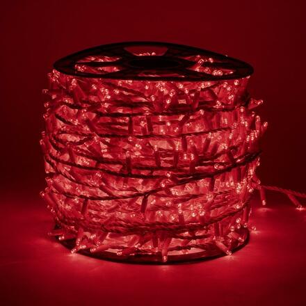 DecoLED LED světelný řetěz - 100m, 2000 červených diod, bílý kabel