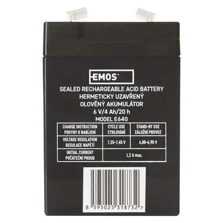 EMOS Bezúdržbový olověný akumulátor 6V 4Ah pro svítilny 3810 1201000100