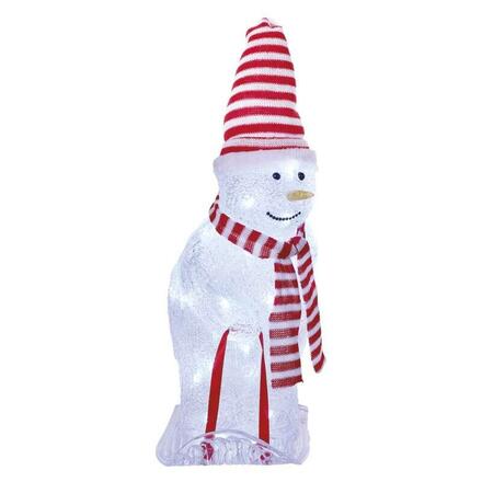 EMOS LED vánoční sněhulák s čepicí a šálou, 46 cm, venkovní i vnitřní, studená bílá DCFC19