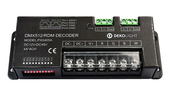 Deko-Light řídící jednotka 4 kanálový LED DMX stmívač 12-48V 12/24/48V DC DMX512 843060