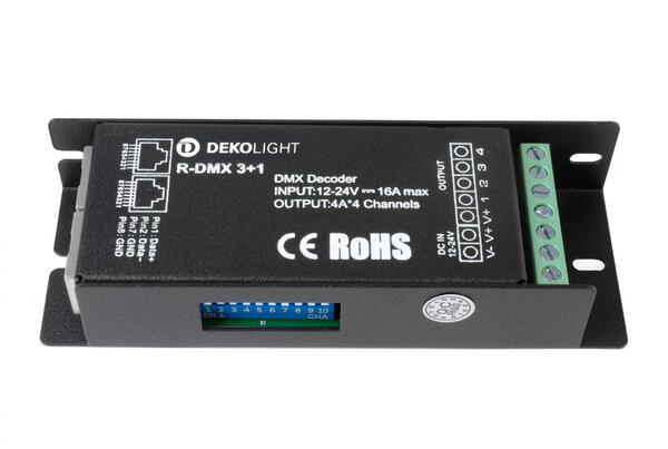Light Impressions KapegoLED řídící jednotka stmívač R-DMX 3+1 12-24V DC DMX512 4 CH  843273