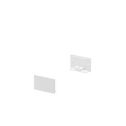 BIG WHITE KONCOVÉ KRYTY, na GRAZIA 20 profil k montáži na stěnu plochý, 2 kusy, ploché provedení, bílé 1000560