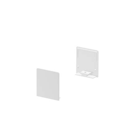 BIG WHITE KONCOVÉ KRYTY, na GRAZIA 20 profil k montáži na stěnu plochý, 2 kusy, vysoké provedení, bílé 1000563