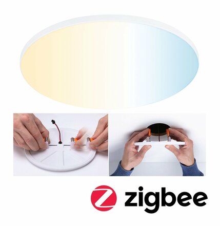 PAULMANN VariFit LED vestavné svítidlo Smart Home Zigbee Veluna Edge IP44 kruhové 200mm měnitelná bílá bílá stmívatelné