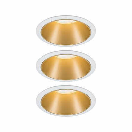 PAULMANN Vestavné svítidlo LED Cole 3x6,5W bílá/zlatá mat 3-krokové-stmívatelné 2700K teplá bílá 934.06