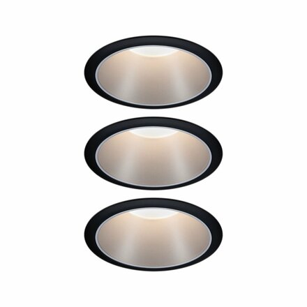 PAULMANN Vestavné svítidlo LED Cole 3x6,5W černá/stříbrná mat 3-krokové-stmívatelné 2700K teplá bílá 934.08
