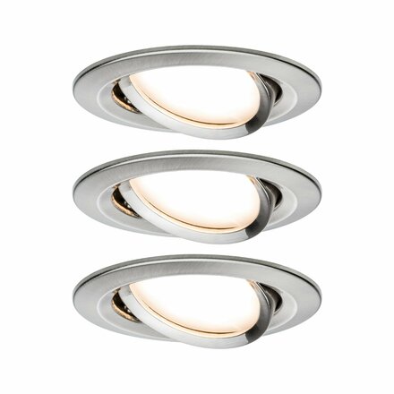 PAULMANN Vestavné svítidlo LED Nova kruhové 3x6,5W kov kartáčovaný nastavitelné 934.47 P 93447