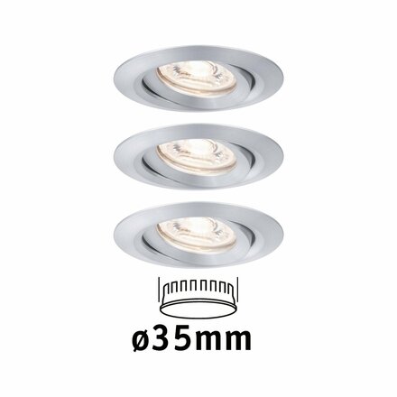 PAULMANN LED vestavné svítidlo Nova mini výklopné 3x4W 2700K hliník broušený 230V 942.97