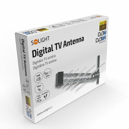 Solight venkovní DVB-T anténa, 22dB, UHF, 21. - 60. kanál, LTE/4G filtr HN55-LTE