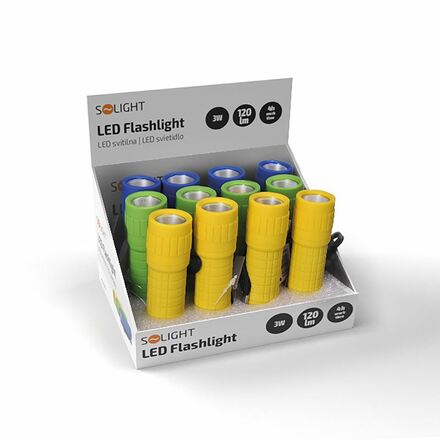Solight LED Svítilna, 3W LED COB, 120lm, 3 x AAA WL113